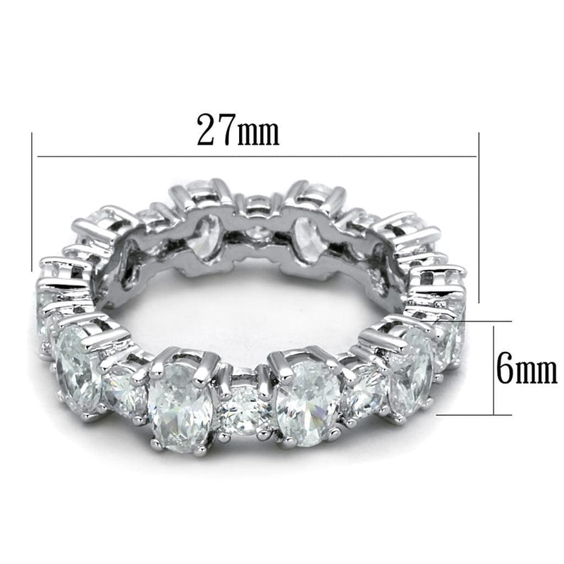 Cubic Zirconia Rings LO3561 Rhodium Brass Ring with AAA Grade CZ