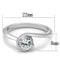 Cubic Zirconia Rings LO3639 Rhodium Brass Ring with AAA Grade CZ