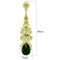 Gold Drop Earrings LO3669 Gold & Brush Brass Earrings with Synthetic in Emerald