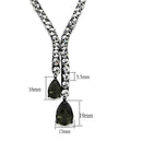 Charm Necklace LO3690 Ruthenium Brass Necklace with Synthetic