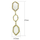 Gold Drop Earrings LO3692 Gold & Brush Brass Earrings with Synthetic