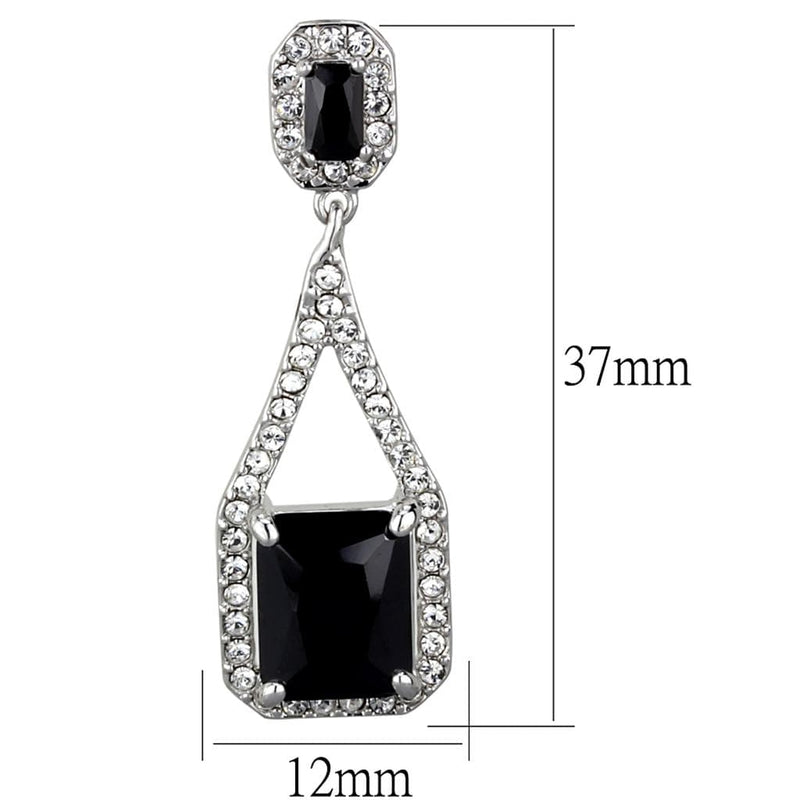 Earrings For Girls LO3758 Rhodium Brass Earrings with AAA Grade CZ