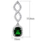 Earrings For Girls LO3761 Rhodium Brass Earrings with Synthetic in Emerald