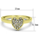 Solid Gold Ring LO3983 Flash Gold Brass Ring with Top Grade Crystal