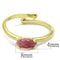 Solid Gold Ring LO4069 Flash Gold Brass Ring with Synthetic in Rose