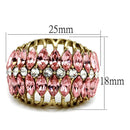 Solid Gold Ring LO4108 Gold - Brass Ring with Top Grade Crystal