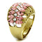 Solid Gold Ring LO4108 Gold - Brass Ring with Top Grade Crystal