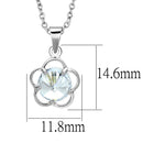 Chain Necklace LO4143 Rhodium Brass Chain Pendant with AAA Grade CZ