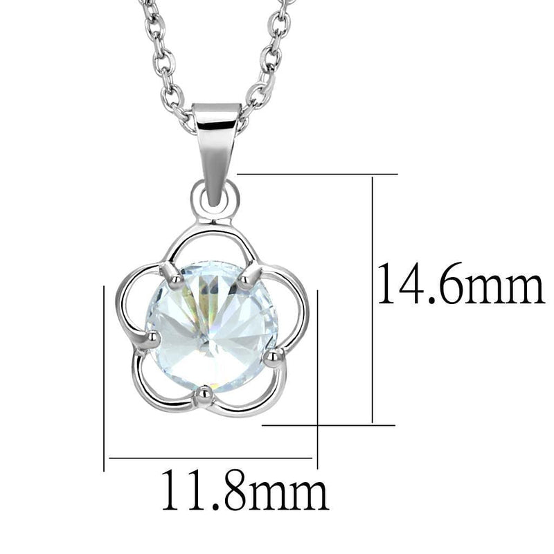 Chain Necklace LO4143 Rhodium Brass Chain Pendant with AAA Grade CZ