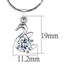 Chain Necklace LO4149 Rhodium Brass Chain Pendant with AAA Grade CZ