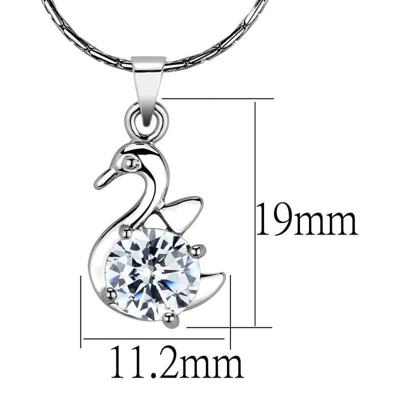 Chain Necklace LO4149 Rhodium Brass Chain Pendant with AAA Grade CZ