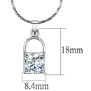 Chain Necklace LO4150 Rhodium Brass Chain Pendant with AAA Grade CZ