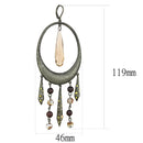 Earrings For Girls LO4192 Antique Copper Brass Earrings with Synthetic