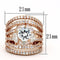 Rose Gold Wedding Rings LOA879 Rose Gold Brass Ring with AAA Grade CZ