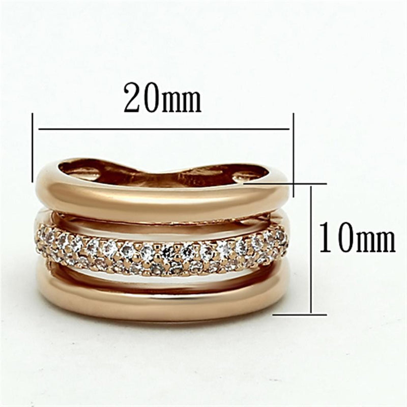 Rose Gold Wedding Rings LOA900 Rose Gold Brass Ring with AAA Grade CZ