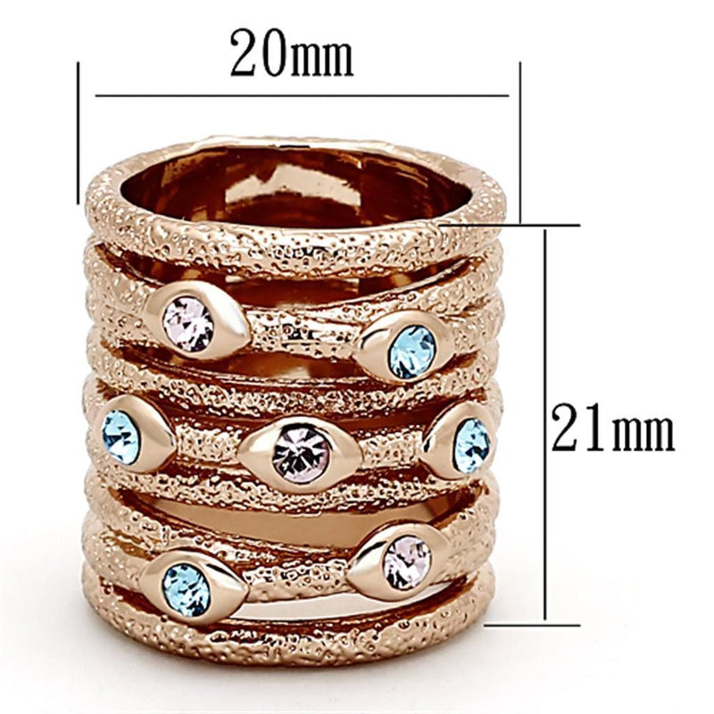 Rose Gold Wedding Rings LOA909 Rose Gold Brass Ring with Top Grade Crystal