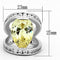 Vintage Wedding Rings LOA925 Rhodium Brass Ring with CZ in Citrine Yellow