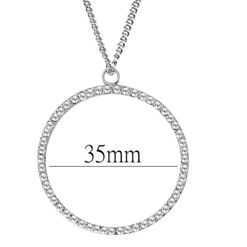 Locket Necklace LOAS1357 Rhodium Brass Pendant with AAA Grade CZ