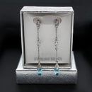 Silver Dangle Earrings LOS001 Rhodium 925 Sterling Silver Earrings with Genuine Stone