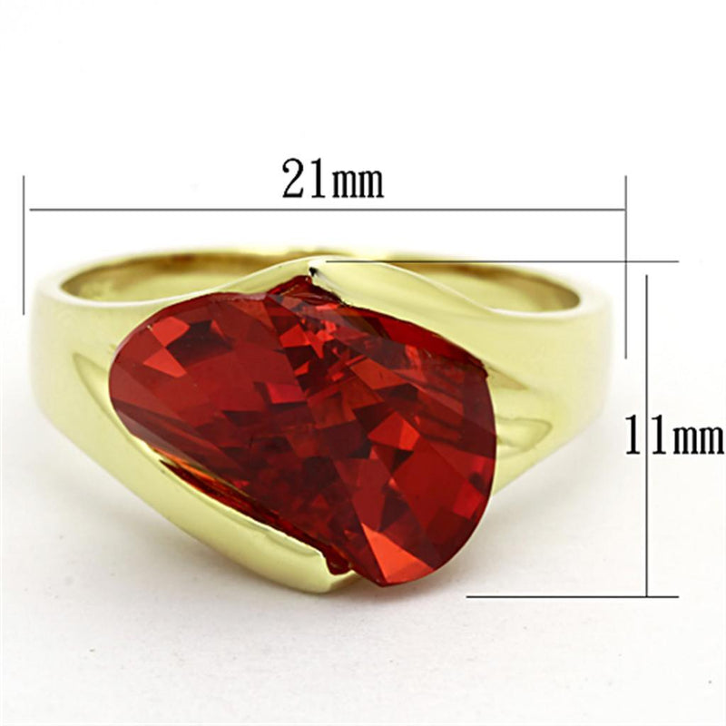 Gold Plated Rings LOS641 Gold 925 Sterling Silver Ring with CZ in Garnet