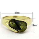 Gold Plated Rings LOS655 Gold 925 Sterling Silver Ring in Olivine color