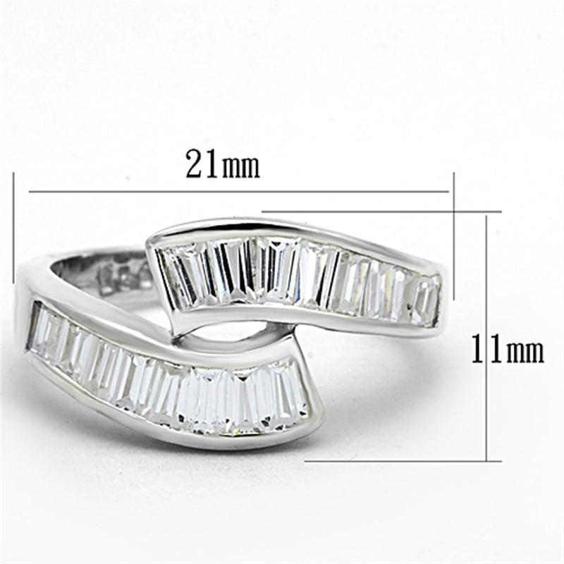 Silver Wedding Rings LOS705 Silver 925 Sterling Silver Ring with CZ