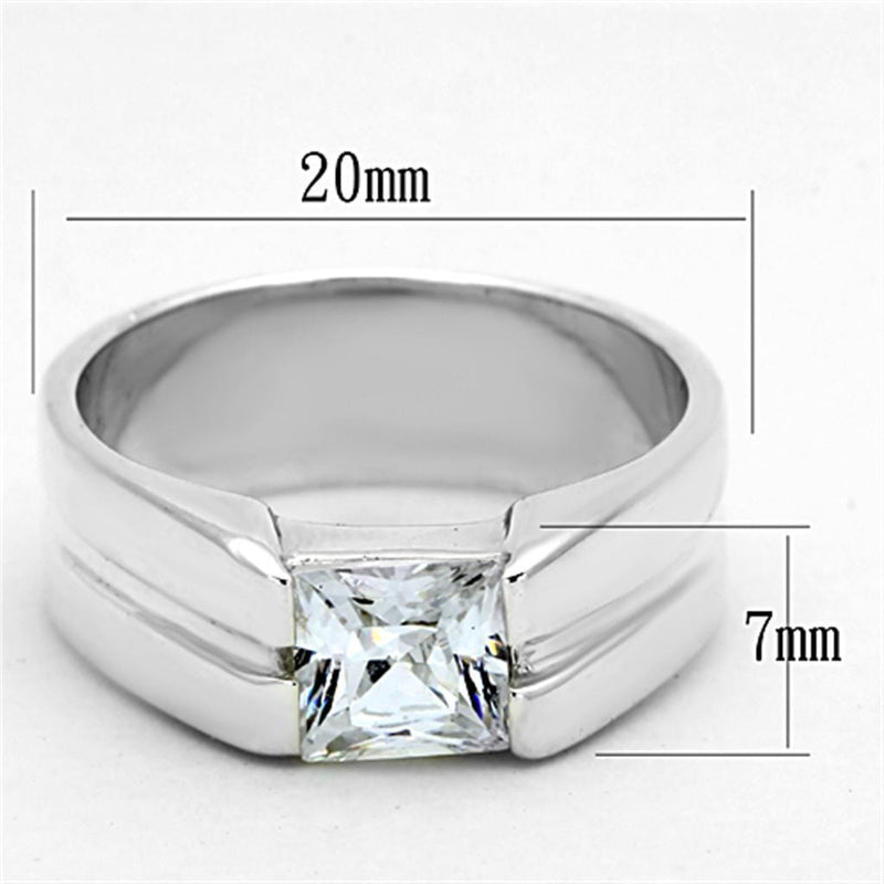 Silver Wedding Rings LOS708 Silver 925 Sterling Silver Ring with CZ