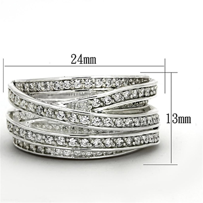 Silver Wedding Rings LOS716 Silver 925 Sterling Silver Ring with CZ