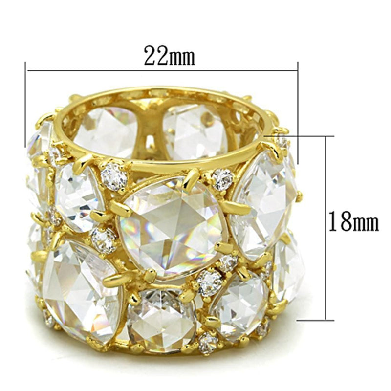 Gold Plated Rings LOS765 Gold 925 Sterling Silver Ring with AAA Grade CZ