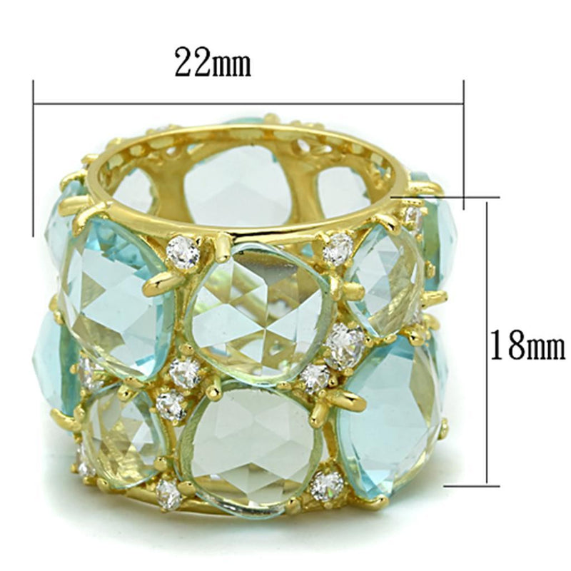 Gold Plated Rings LOS766 Gold 925 Sterling Silver Ring with Synthetic