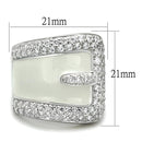 Silver Wedding Rings LOS804 Rhodium 925 Sterling Silver Ring with CZ