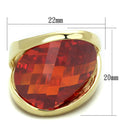 Gold Plated Rings LOS828 Gold 925 Sterling Silver Ring with CZ in Orange