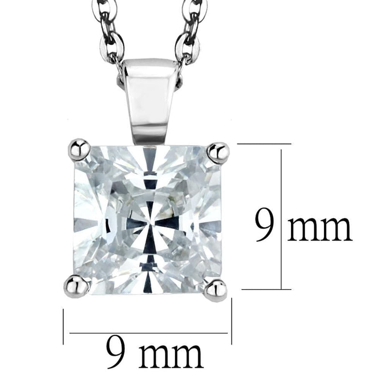 Silver Pendant Necklace LOS895 Rhodium 925 Sterling Silver Chain Pendant