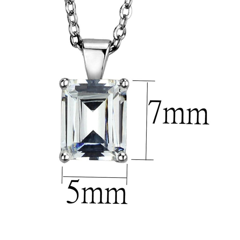 Silver Pendant Necklace LOS896 Rhodium 925 Sterling Silver Chain Pendant