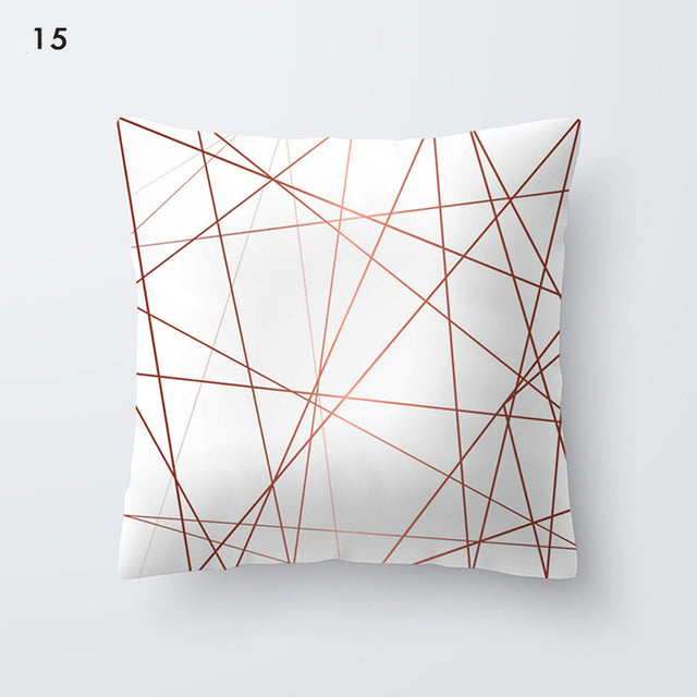 Nordic Style Geometric Printed Cushion Cover Polyester Throw Pillow Cases for Sofa Car Black Home Decorative Pillowcase 45*45cm