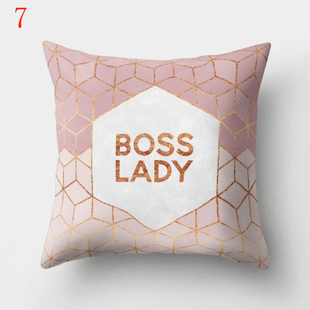 Nordic Style Geometric Printed Cushion Cover Polyester Throw Pillow Cases for Sofa Car Black Home Decorative Pillowcase 45*45cm