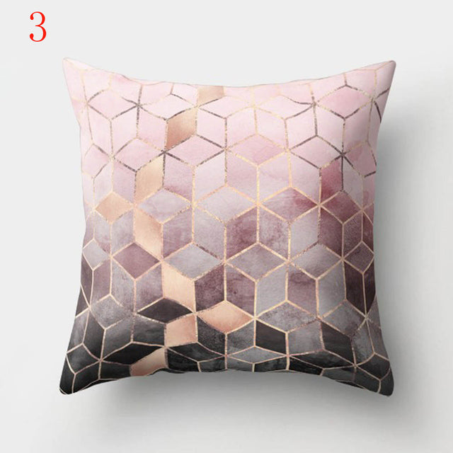 Nordic Style Geometric Printed Cushion Cover Polyester Throw Pillow Cases for Sofa Car Black Home Decorative Pillowcase 45*45cm