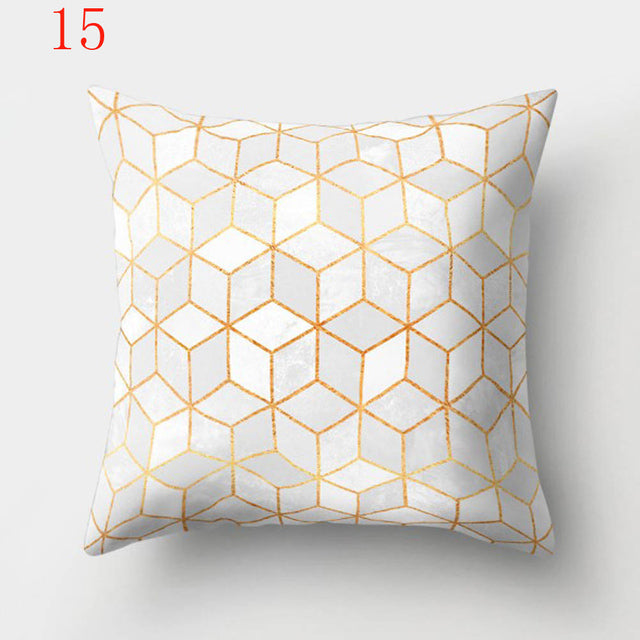 Nordic Style Geometric Printed Cushion Cover Polyester Throw Pillow Cases for Sofa Car Black Home Decorative Pillowcase 45*45cm