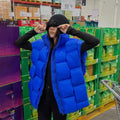2022 Warm Waistcoat Sleeveless Women Green Loose White Duck Down Vest Fashion Stand Collar Sleeveless Jacket Woven Vest Female