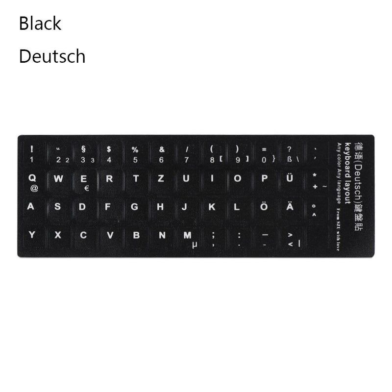 Keyboard Stickers Alphabet Layout English Russian Spanish Deutsch Arabic Laptop Desktop Tool Wear-resistant Non-slip Stickers