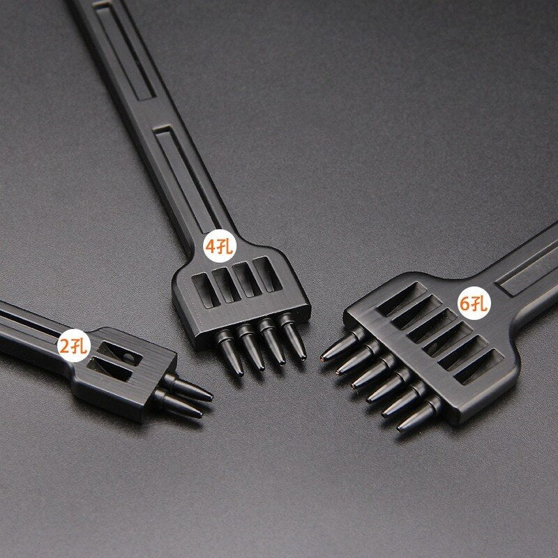 1PC 4/5/6mm Leather Black Round Hole Row Punch Tool  DIY Round Stitching Punch Sewing Stitching Punch Carving Work Saddle Set