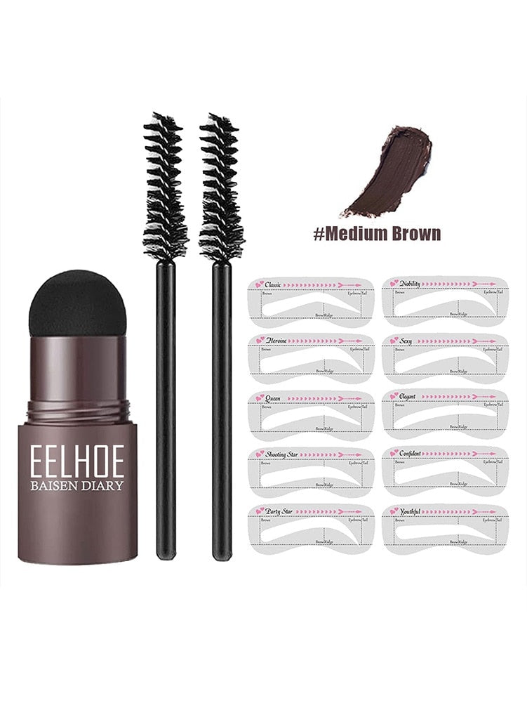 2022 One Step Shaping Kit Stamp Set Professional Brow Makeup Stick Hairline Contour Waterproof Stencil Eyebrow Stanp Template