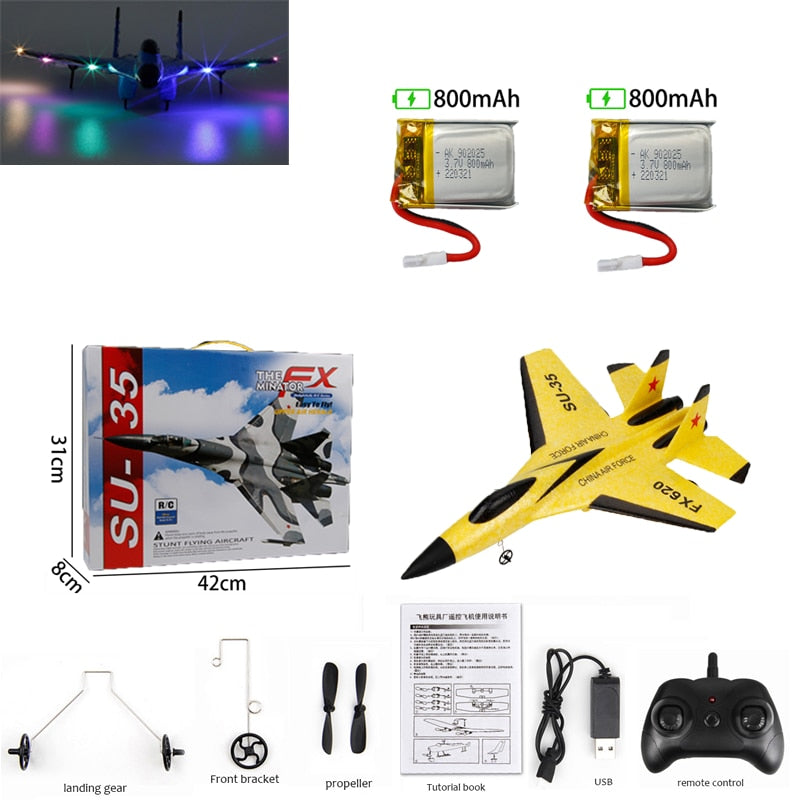 800mAh SU-35 Upgraded Version Large Battery RC Plane Avion RC Flying Model Gliders Kid Remote Control Airplane Child Toy Gift