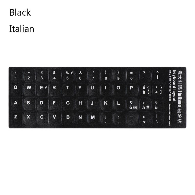 Keyboard Stickers Alphabet Layout English Russian Spanish Deutsch Arabic Laptop Desktop Tool Wear-resistant Non-slip Stickers
