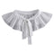 Royal Style Cotton Fake Collar Shawl Wrap Hollow Out Floral Lace Ruffled Trim Necklace Pointed Triangle Lapel Blouse