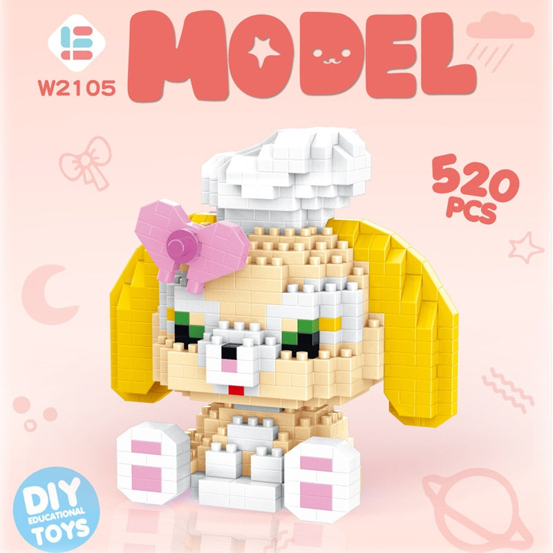 Disney DIY LinaBell assembly buildding blocks Goofy Pluto Anime Mini Action Figures Educational Toys kids Birthday Gifts