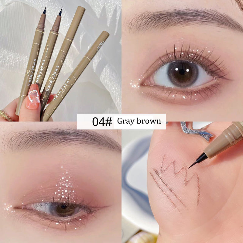 Liquid Eyeliner Lying Silkworm Pen Matte Shadow Long-lasting Waterproof Quick-dry Tea Brown Pen Glitter Eye Makeup Beauty Tools