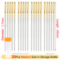 Leather Crafts Sewing Needle,Round Head Blunt Pint,Pointed Prism Sharp Tool for Embroidery Stitching Gold Tail Big Eye Needles