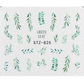 1Pcs Water Nail Decal and Sticker Flower Leaf Tree Green Simple Summer DIY Slider for Manicure Nail Art Watermark Manicure Decor
