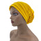 Candy Color Ladies Head Wraps Muslim Hijab Bonnets Fashion Headgear Trending Elastic Full Body Pleated Turban Cap for Women